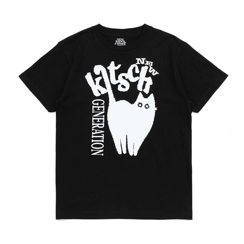 KITSCH CAT SHORT SLEEVE (BLACK)