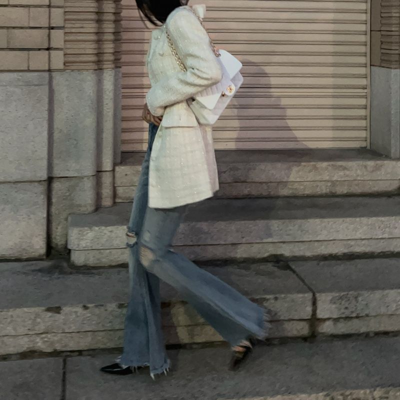 ribbon tweed dress