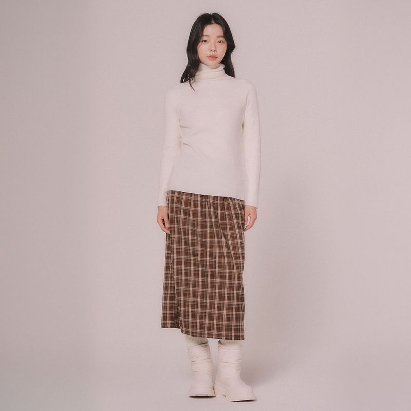 HIGH-NECK KNIT TOP (Ivory)