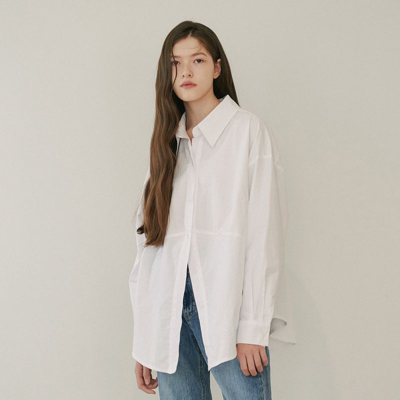 OVERSIZED LOGO SHIRT (WHITE)