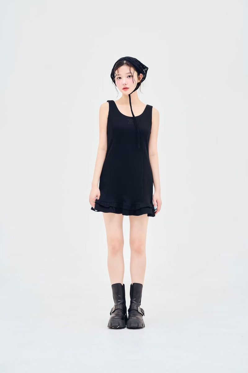 stretch ruffle dress