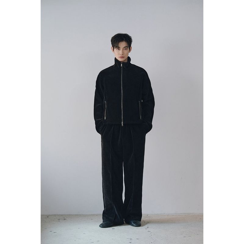 Velvet corduroy line pants(Black)