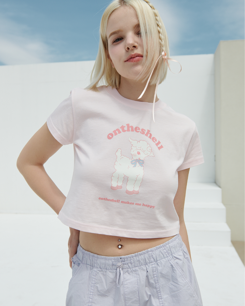 ONTHESHELL（オンザシェル）の「ベイビークロップTシャツ（トップス）」