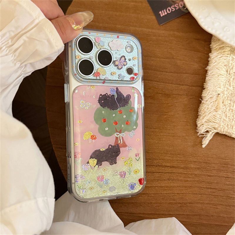 Forest Cat Gold Accent iPhone Case