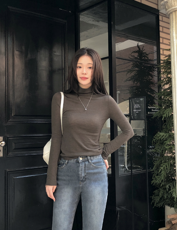 BR Layered Wave Turtle Neck T-shirt (7color)