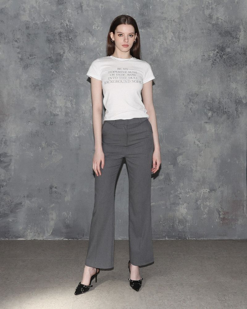 Metal Triclipse Semi Bootcut Slacks Charcoal