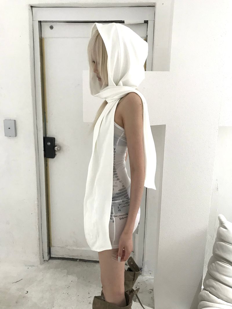 GHOST HOOD SCARF(WHITE)