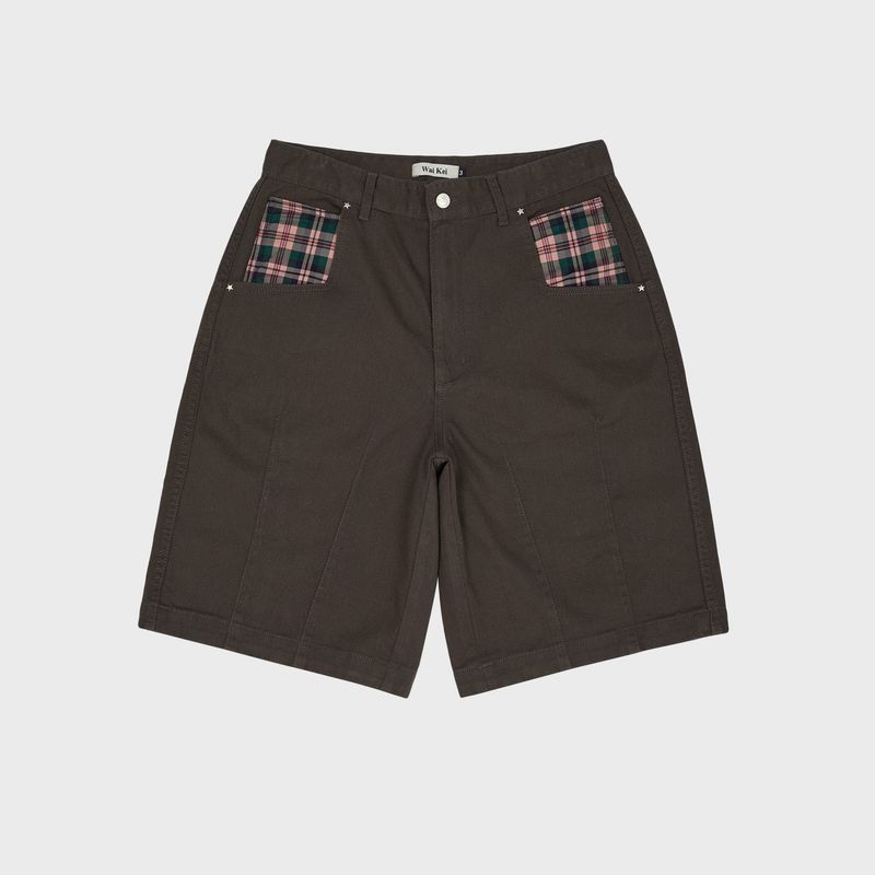 Check Applique Half Pants