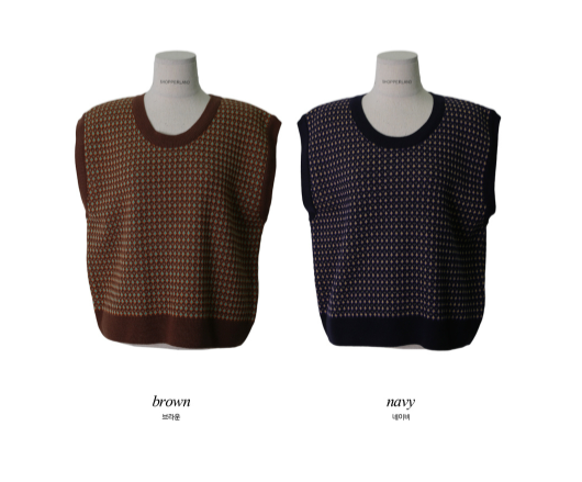 Vintage Pattern Knit Vest (4color)