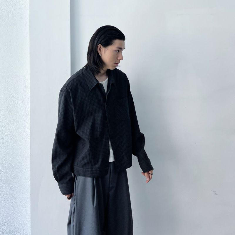 Textured Cropped Shirt