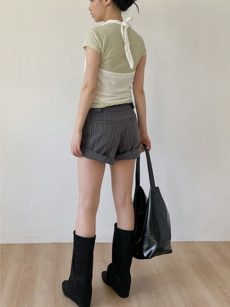 Bio Shirred Halter Neck Knit Vest