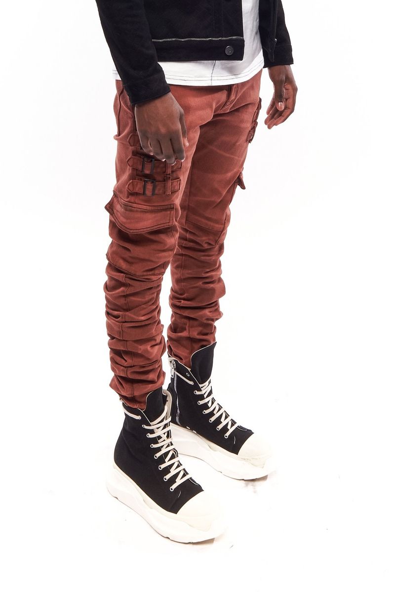 OMARI CRIMSON STACKED JEANS