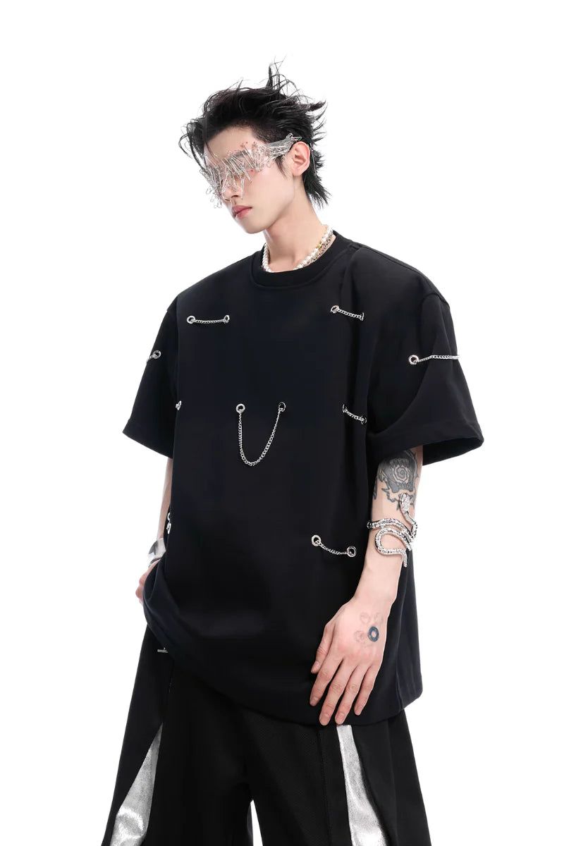 Argue Cultureの「Chain Detail Padded Shoulder Tee(Tops)」