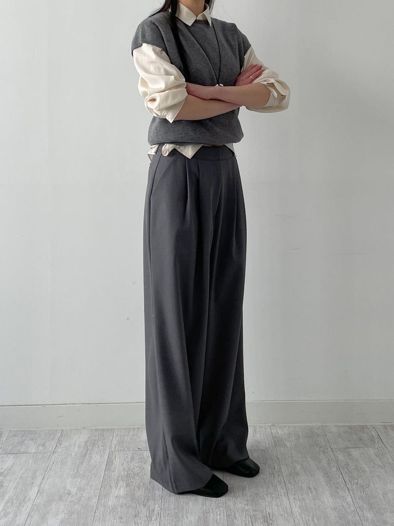 Amy Two Tuck Wide Slacks