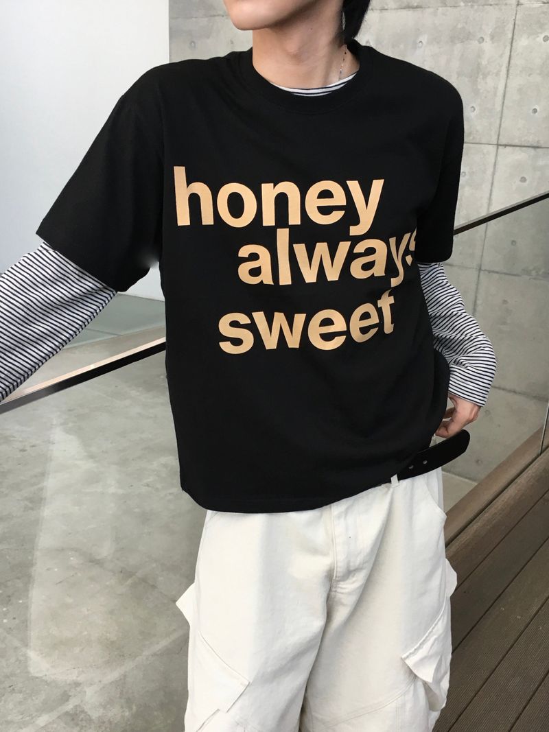 Sweet Semi-Crop Short-Sleeve T-Shirt 6C