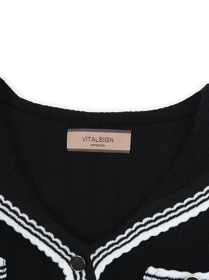 Diagonal Button Knit Cardigan