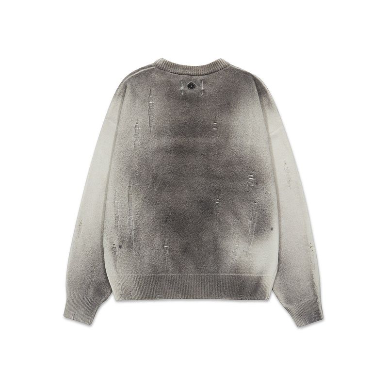 [24SS LSD COLLECTION]  Spray Damaged Round Knit_Grey