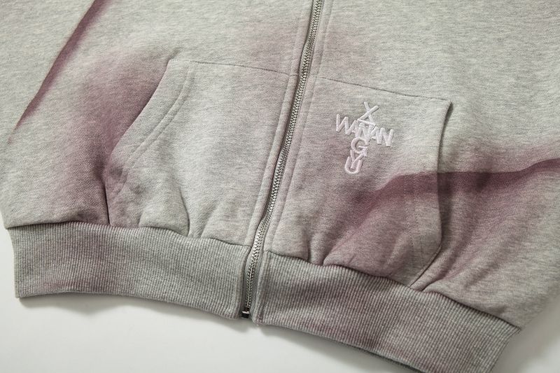 【Keshi】SPRAY RED SHORT CUT ZIP HOODIE