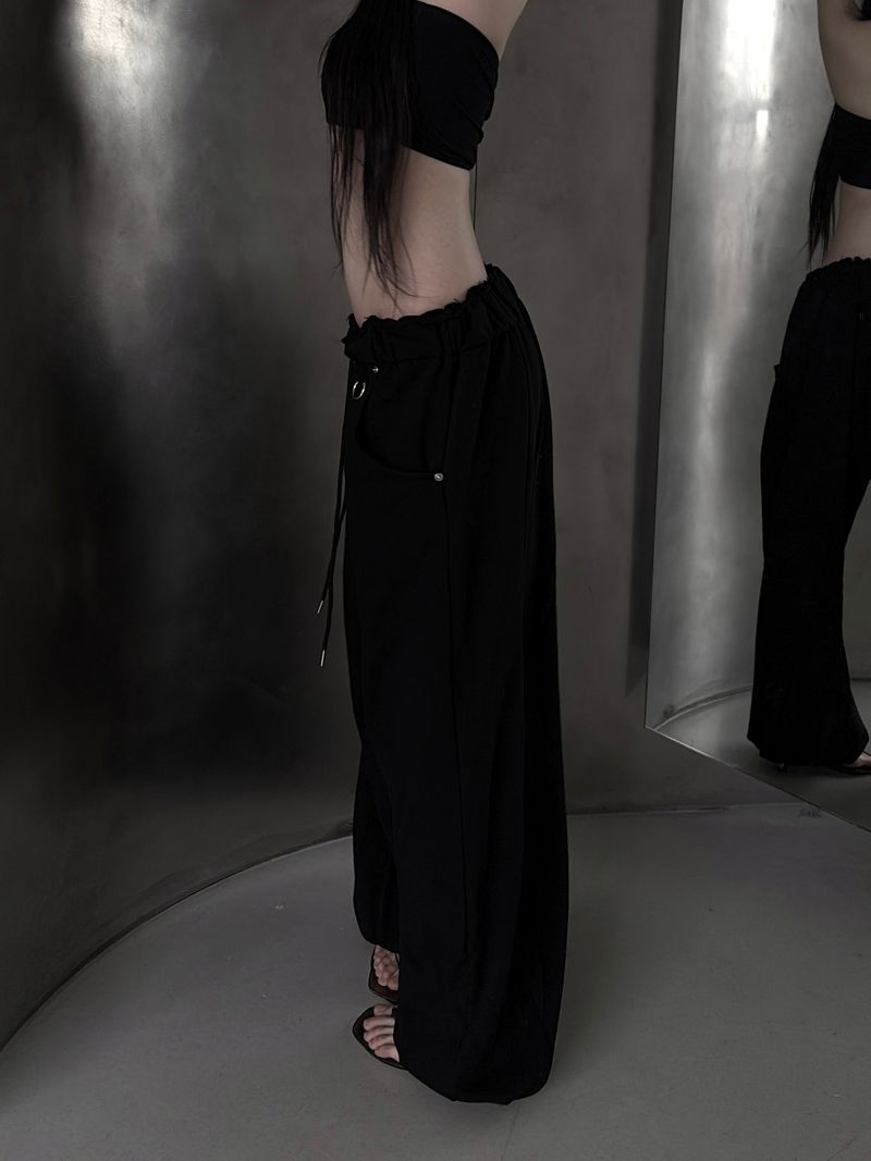 low-rise ring pants (2color)