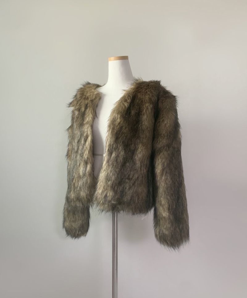 Rokina Eco Fur Jacket (Brown)