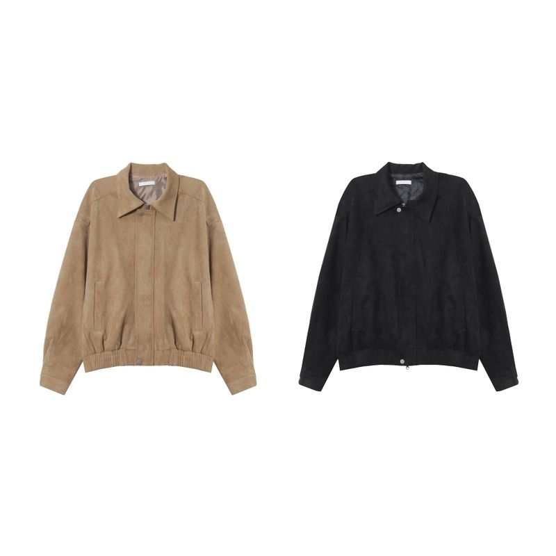 LMN Abe Minimal Hidden Suede Jacket (2 colors)