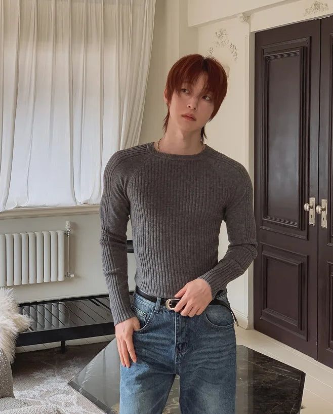 Sailon Ribbed Raglan Muscle Fit Knit