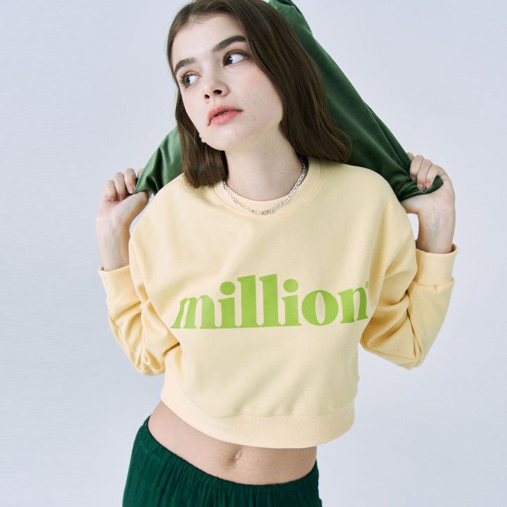 MILLION BIG LOGO CROP SWEATSHIRT
