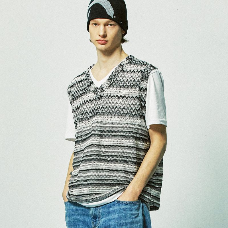 havana beach knit vest grey