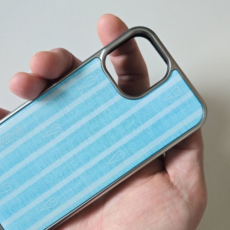 Blue Stripe Heart Phone Case (SV_Epoxy)