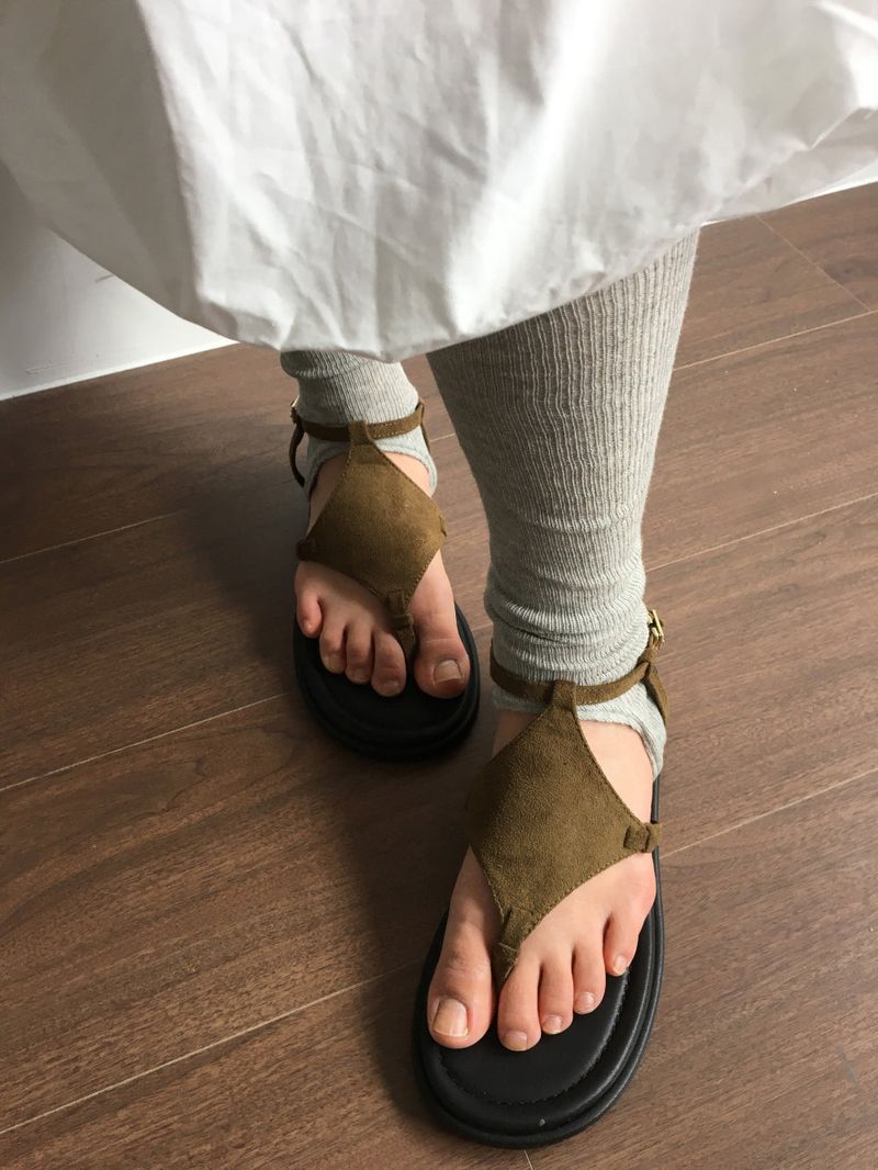 suede strap sandals (2color)