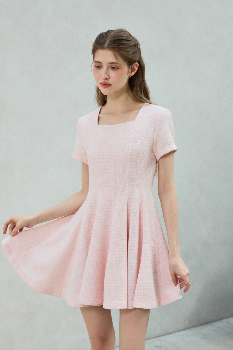 LANI TWEED DRESS / PINK