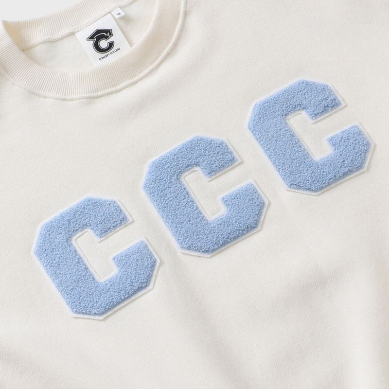 CCC Skyblue Patch Sweatshirt / Ivory [Unisex]