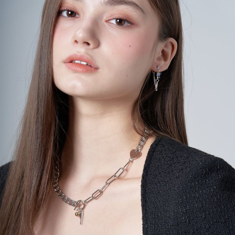 BLUE HEART JOIN EARRING