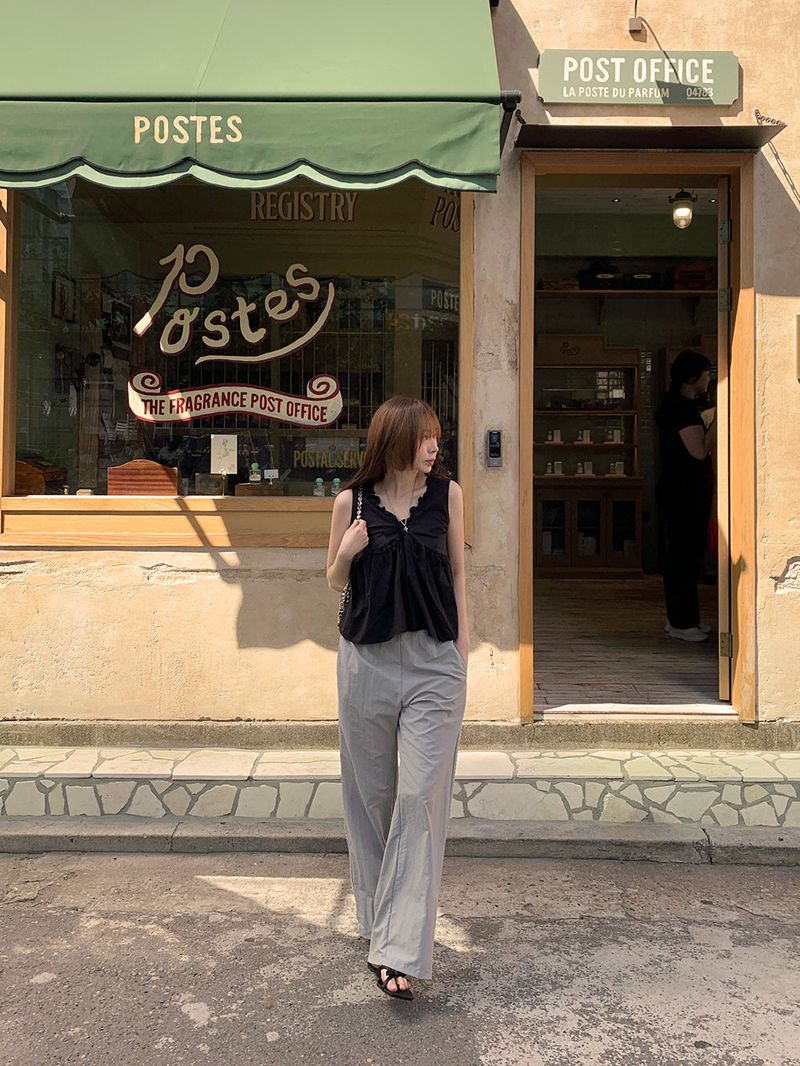 [MADE] Rollton nylon lace track bendable pants