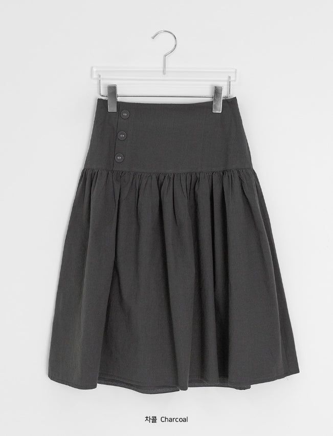 Janta Diagonal Button Banding Midi Skirt