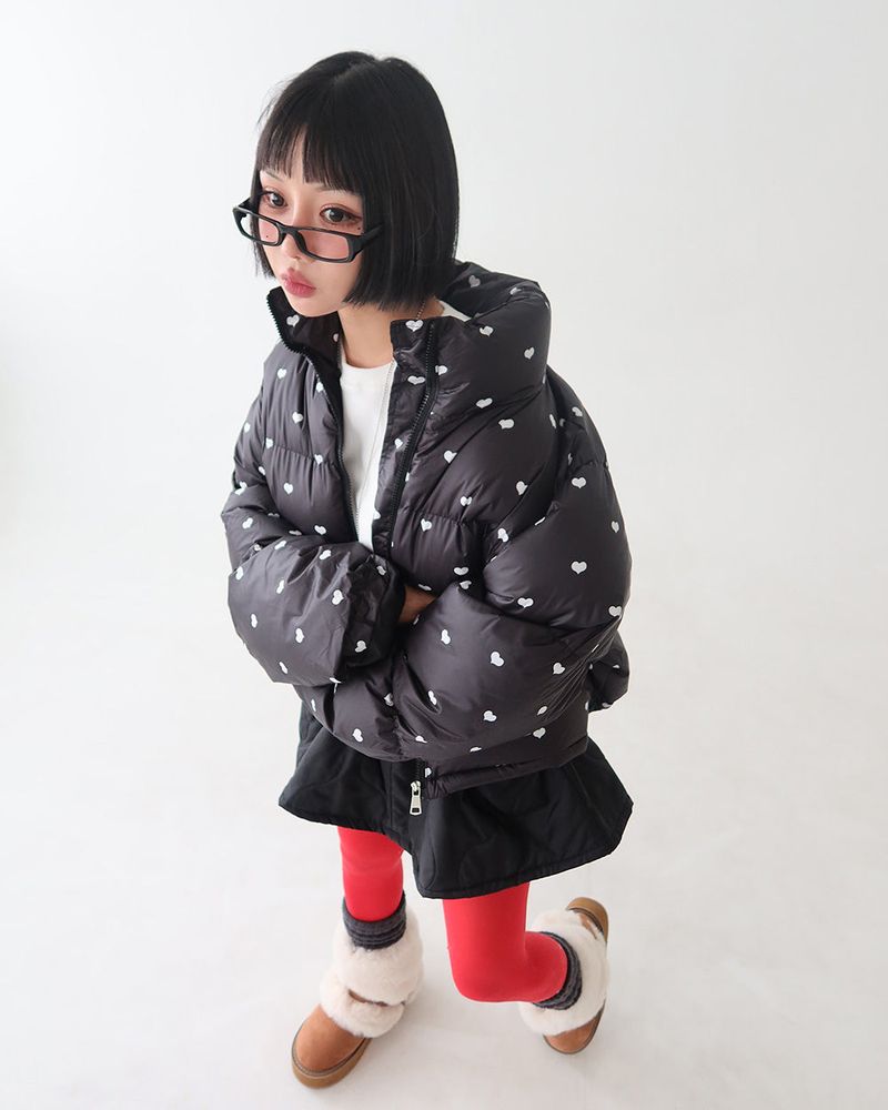 Heart crop short padded coat