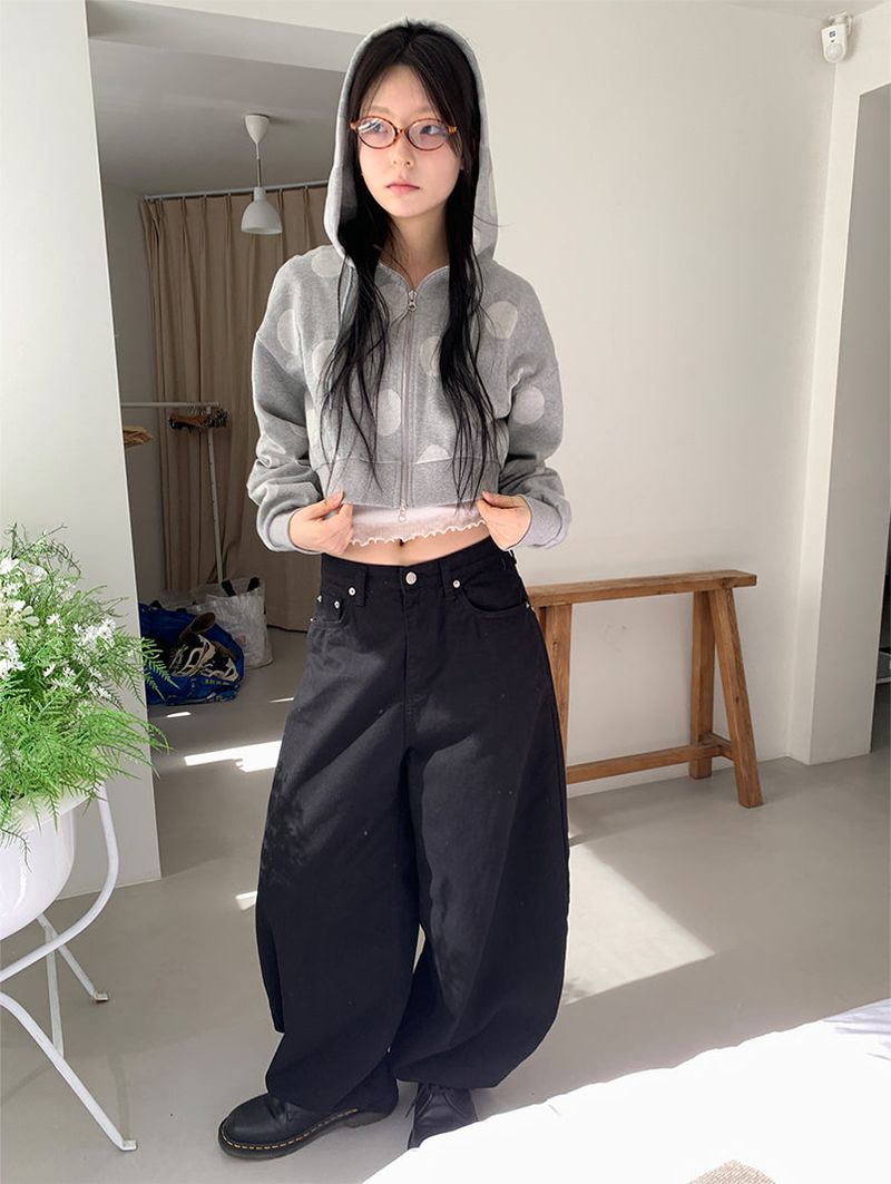 DOT HOOD ZIP-UP (2C)