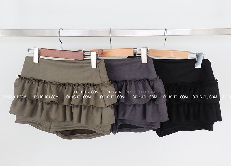 Suede cancan skirt pantskirt