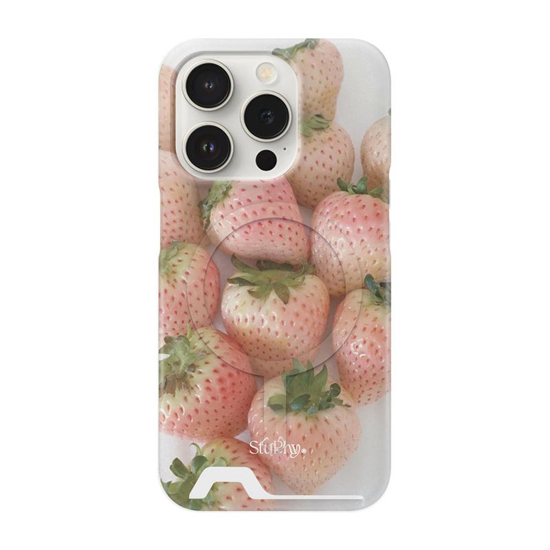 StuPhy（スタフィー）の「Pale Strawberry Case (hard)_MagSafe Card Drop（Smartphone Accessories）」
