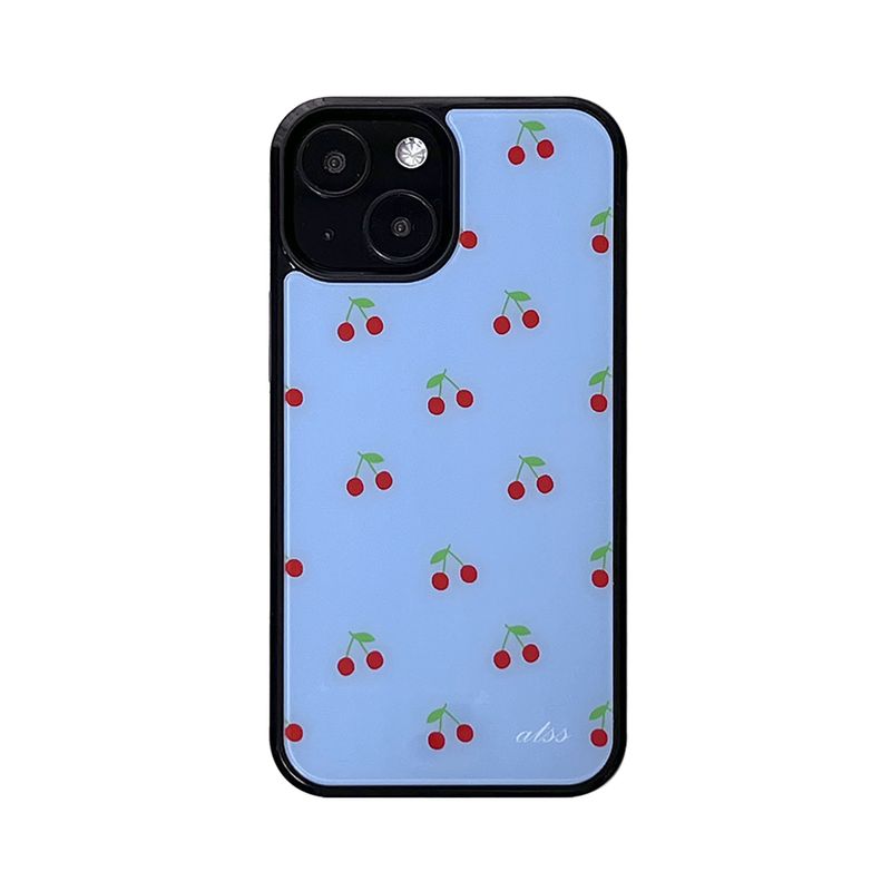 allthesamestudio(オールザセイムスタジオ)の「cherry glossy glass bumper case (conflower blue)(Smartphone Accessories)」