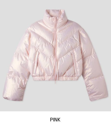 Terry Two Way Diagonal Glossy Crop Padding