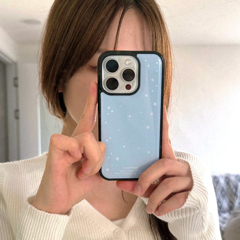 aoe studio（ アオエ スタジオ）の「[MADE]リトルスターエポキシバンパーケース - ウィンタースカイ（スマホグッズ/小物）」
