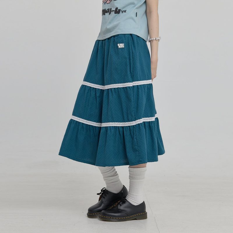 Lace Flare Midi Skirt