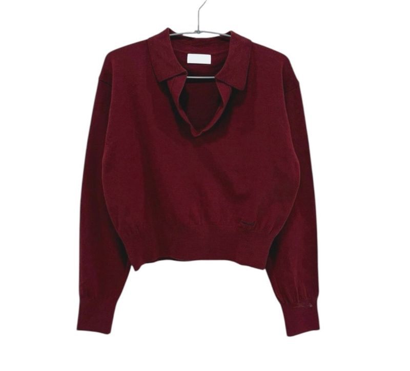 Ellen Open Collar Crop Knit (4c)
