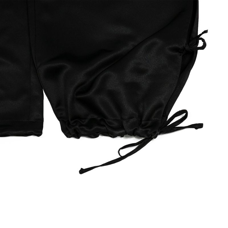 211-RIBBON SLIT SATIN PANTS