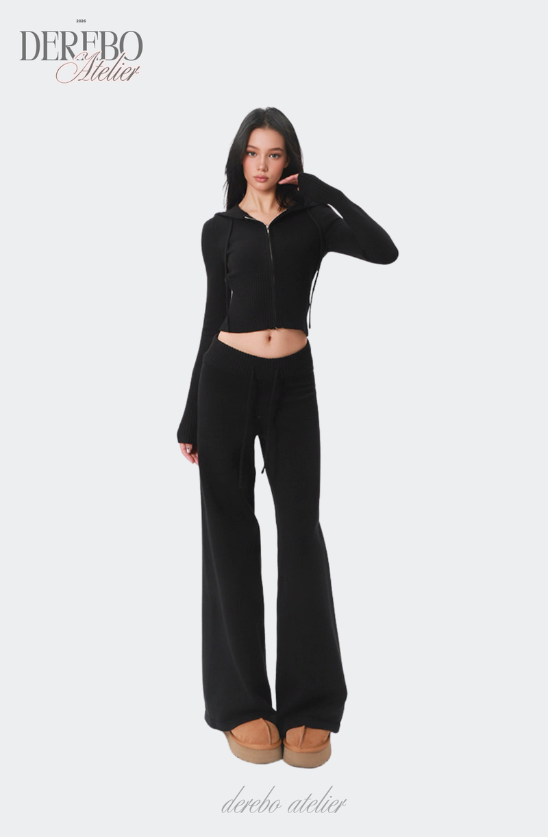 Cozy Knitwear Zip-up Training Set-up (TOP)