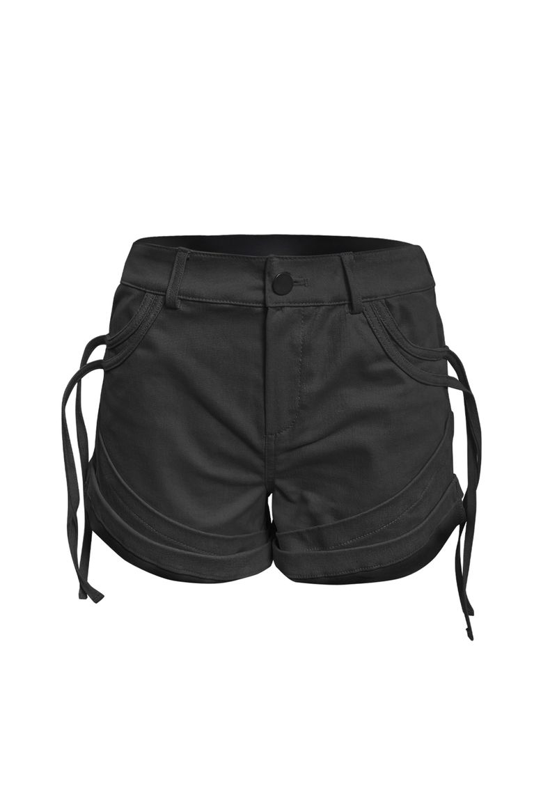JUNGDO(ジョンド)の「 ARC STRAP ROLL SHORTS . BLACK(Pants)」