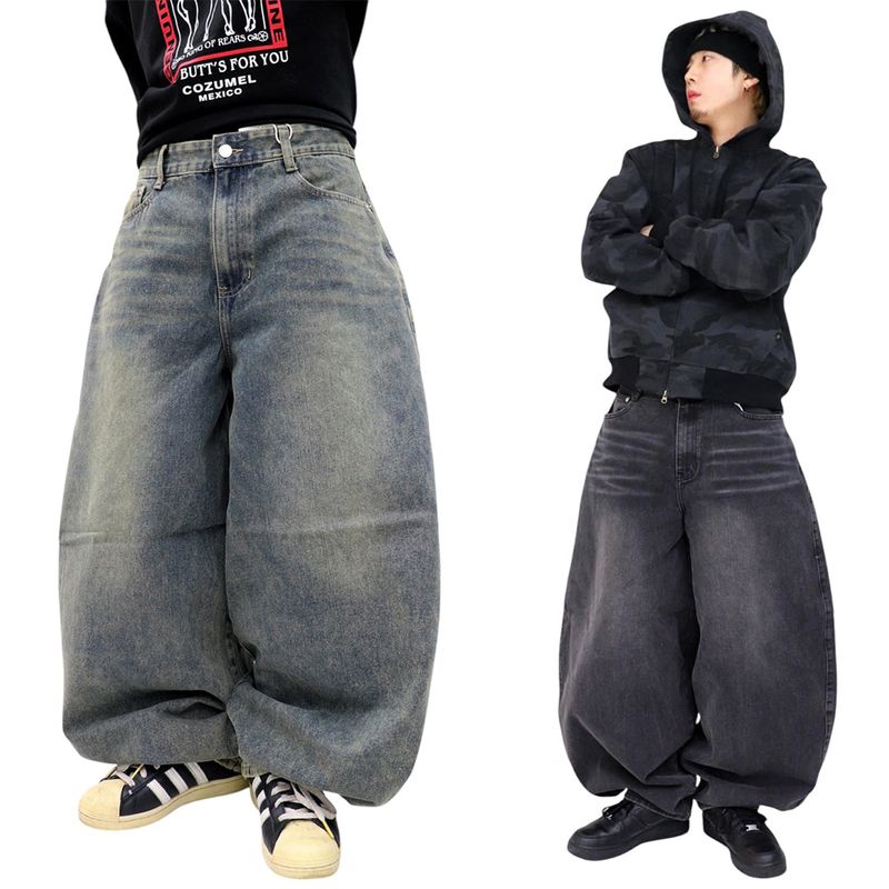 HundoP（ハンドピー）の「ヴィンテージウォッシュドデニムバルーンパンツ（パンツ）」