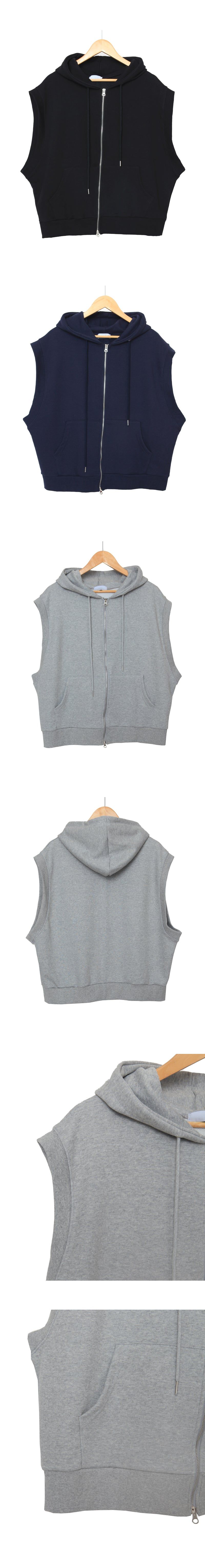 Two-Way Hooded Zip-Up Vest