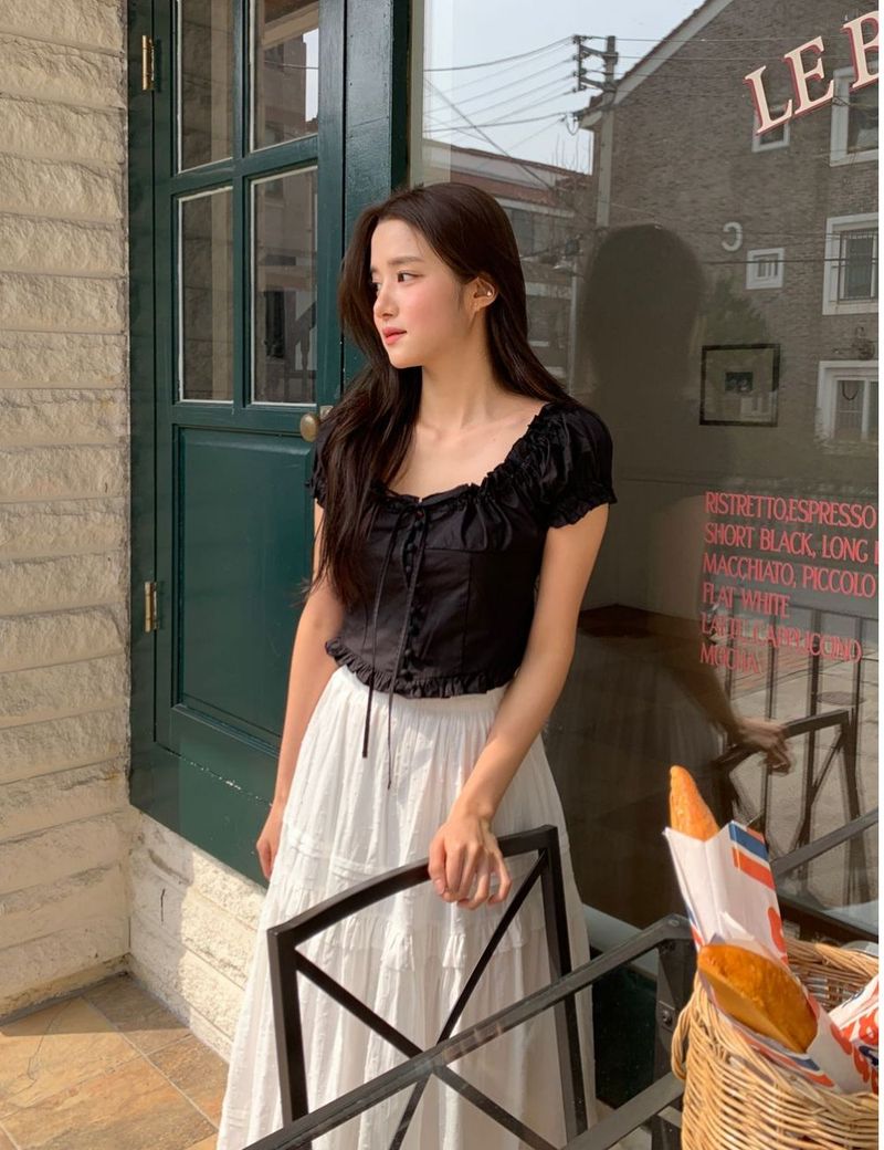 Leaf long skirt